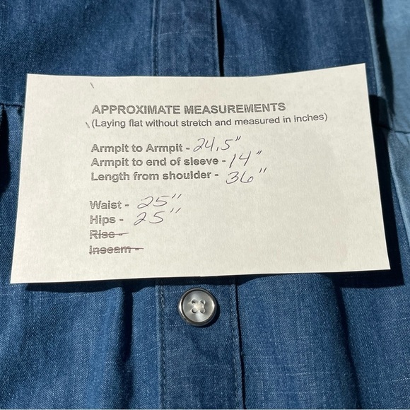 Patchwork Two-Tone Denim Smock Shirt Dress Tunic 3/4 Sleeve Flounce Hem Pockets - Picture 12 of 12